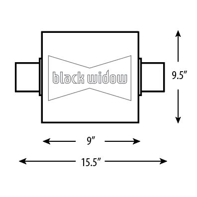 Product of Black Widow Exhaust BWSDR-33 Race Venom Stainless Steel Exhaust Muffler