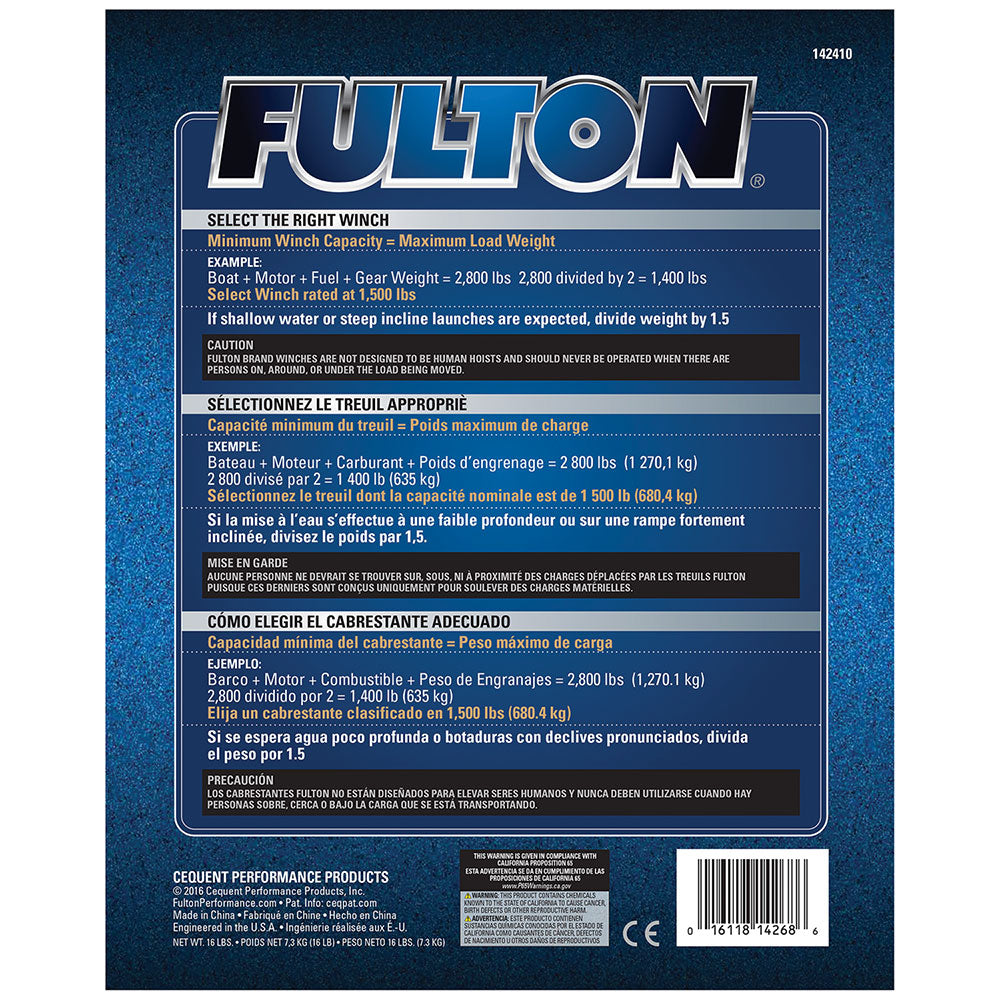 Product of Fulton 142410 Trailer Boat Winch