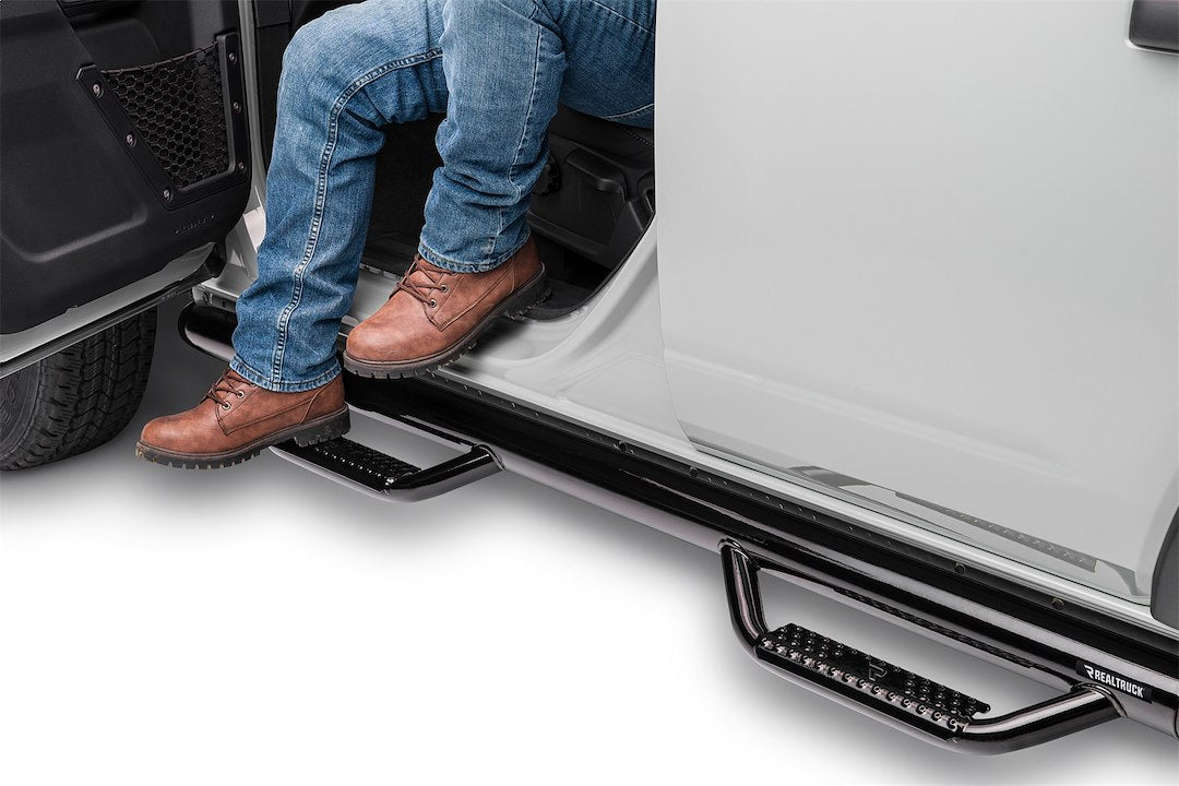 Product of N-Fab F2172B W2W Series Nerf Bar With Drop Down Steps