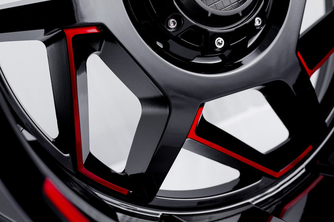 Product of Grid Wheels 22x12 Black With Red Accents Wheel - Not Applicable Bolt Pattern