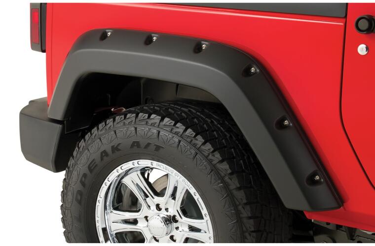 Product of Bushwacker 20106-02 Pocket Style/ Exposed Fasteners Black Fender Flare - Set Of 2