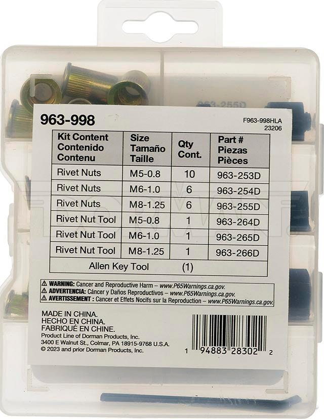 Dorman (Oe Solutions) 963-998 Fastener Assortment||963-998_3.Jpg||88||d18963998||2469899