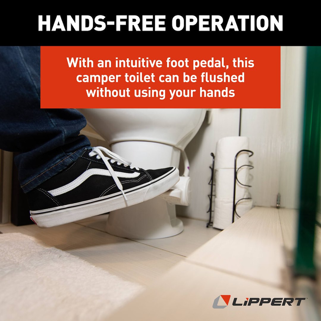 Product of Lippert Components 2022113192 Permanent Full Bowl Flush Toilet , 18 Inch