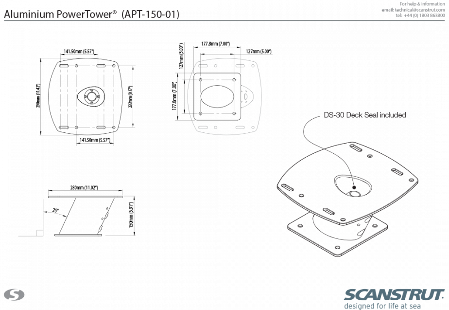 Scanstrut Apt-150-01 Radar Antenna Mount||apt-150-01_1.Png||86||scaapt15001||1006849