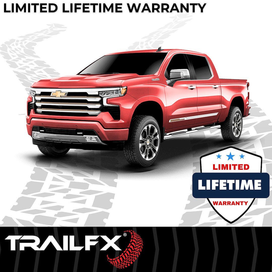 Product of TrailFX A4017S TFX 4" Trapezoid Side Steps Nerf Bar With Surface Steps