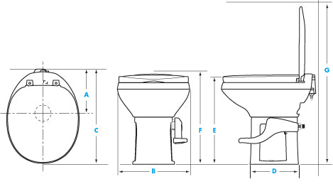 Product of Thetford 42171 Permanent Full Bowl Flush Toilet , 18 Inch
