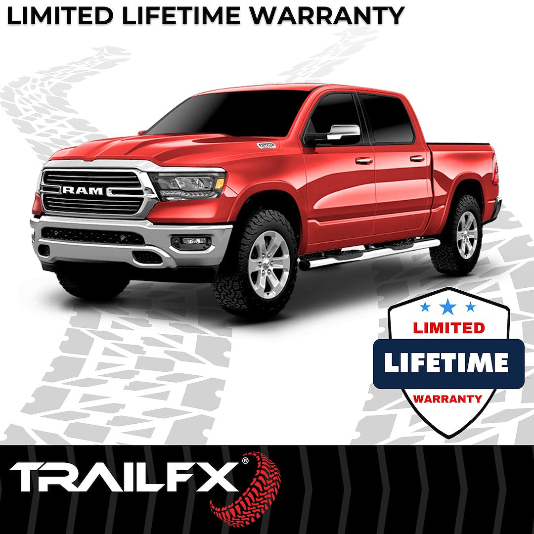 Product of TrailFX A8243S TFX 6" Oval Straight Side Bars Nerf Bar With Surface Steps