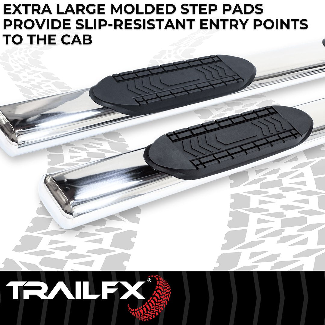 Product of TrailFX A8223S TFX 6" Oval Straight Side Bars Nerf Bar With Surface Steps