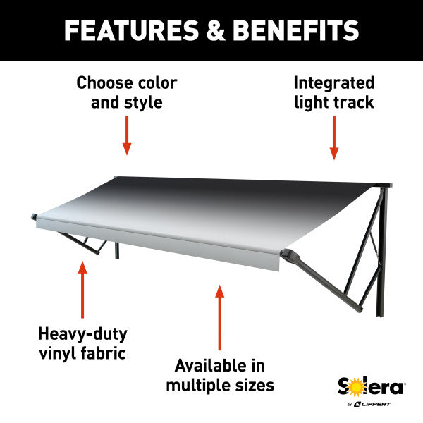 Product of Lippert Components V000211446 RV Patio Electric Awning , Black Fade