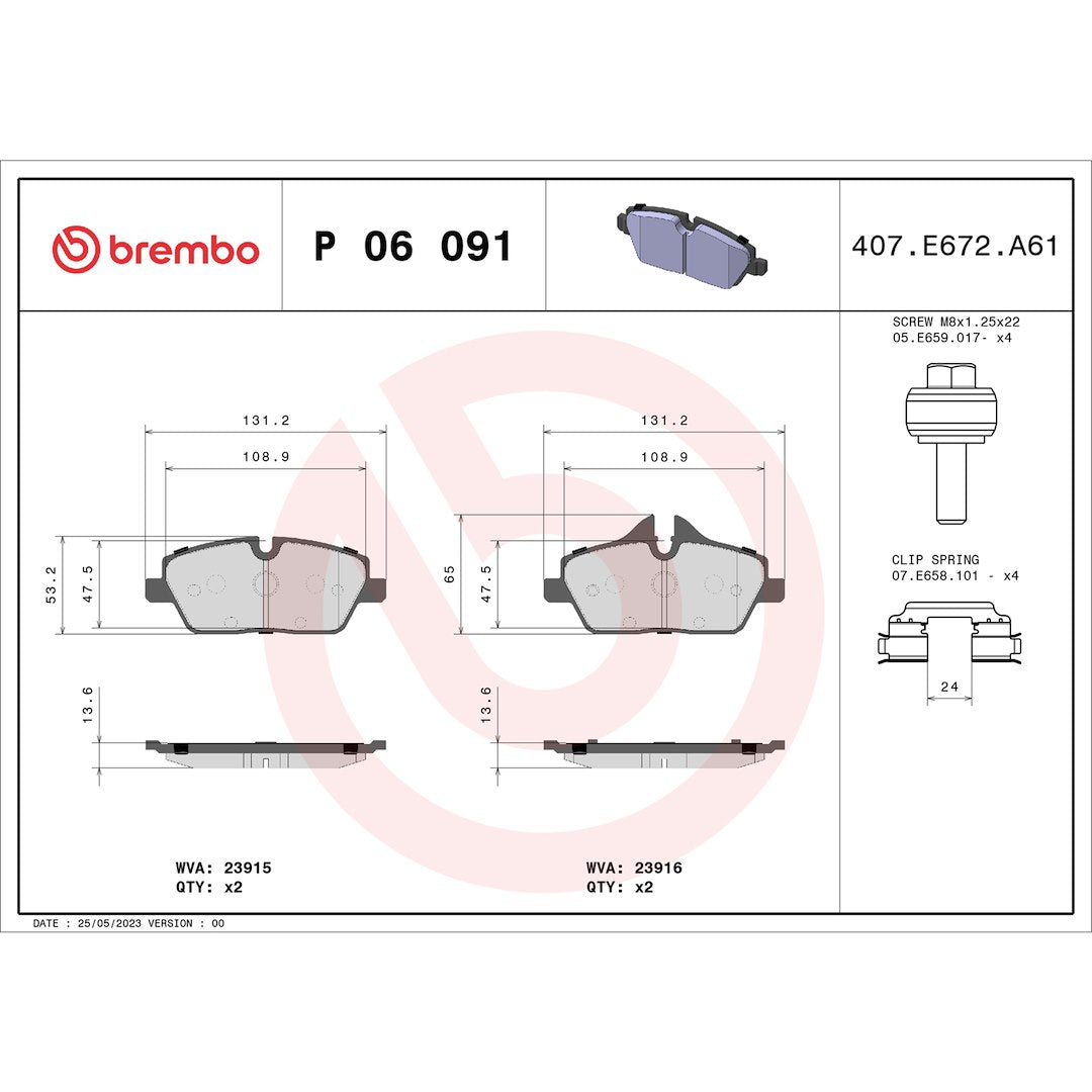 Brembo P06091 Brake Pad||p06091_Drw.Jpg||87||brmp06091||1752527