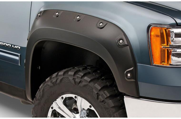 Product of Bushwacker 40953-02 Pocket Style/ Exposed Fasteners Black Fender Flare - Set Of 4
