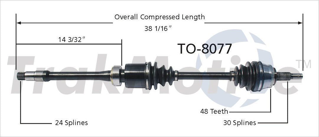 Trakmotive To-8077 Cv Axle Shaft||to-8077.Jpg||85||trkto8077||2261532