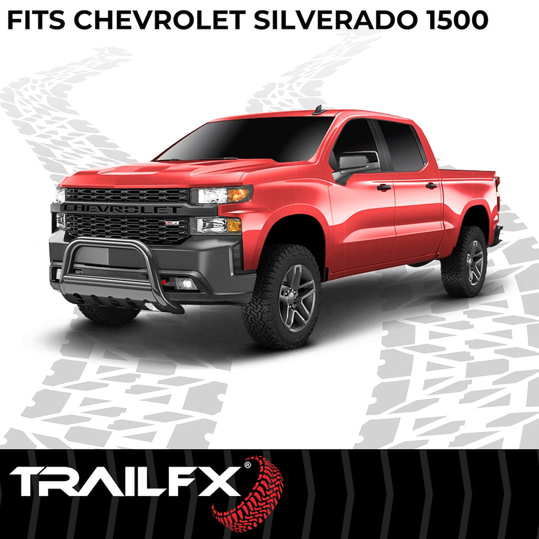 Product of TrailFX B0036B Bull Bar Black Powder Coated 3 Inch Yes with skid plate