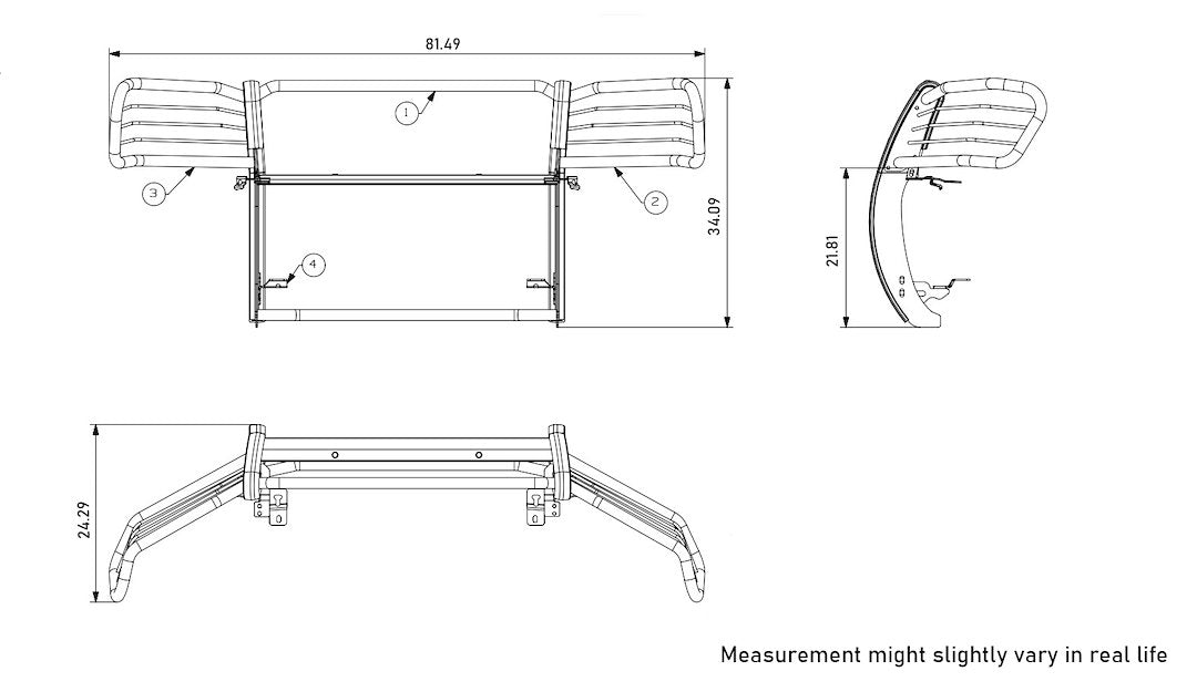 Product of Black Horse Offroad 17NR26MSS-PLFB Grille Guard