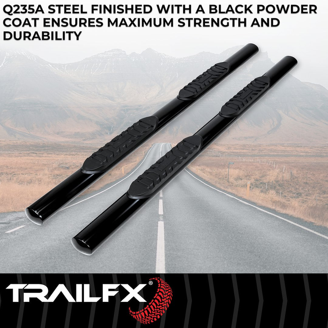 Product of TrailFX 2920212023 TFX 4" Oval Tube Side Steps Nerf Bar With Surface Steps
