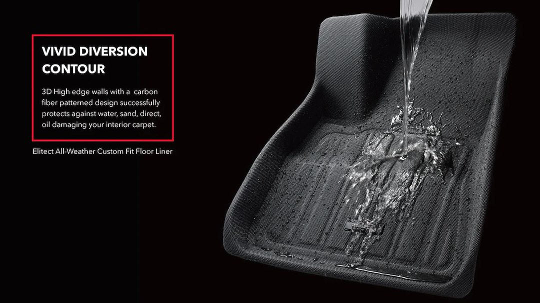 Product of 3D Mats ELITECT Series E1TL03801809 Black Thermoplastic Rubber Of Carbon Fiber Texture Floor Liner