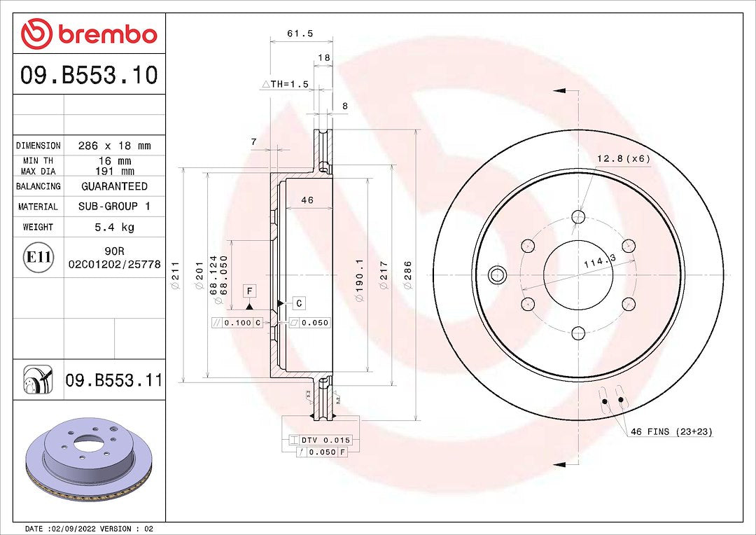Brembo 09b55310c02 Brake Rotor||09b55310c02.Jpg||85||brm09b55310||1684250