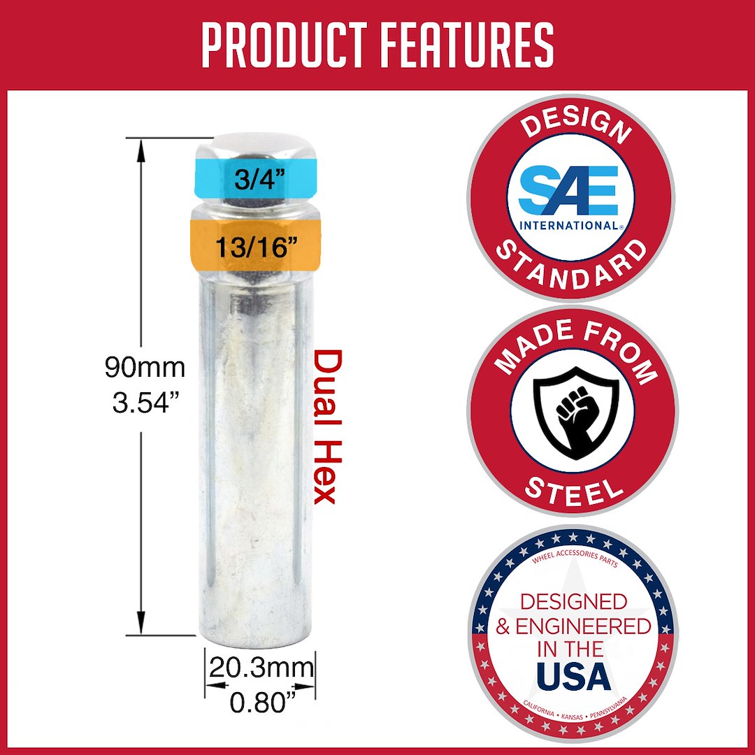 Product of Coyote Wheel Accessories 11496-16 Lug Nut Wrench Adapter