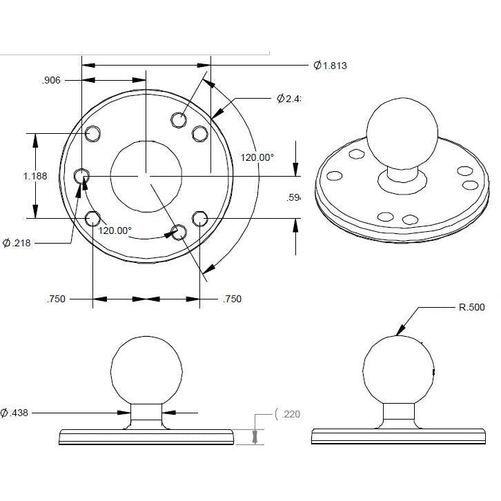 Ram Mounts Ram-B-202u Mobile Electronics Device Mount Base||ram-B-202u_2.Jpg||87||r1hramb202u||1560308