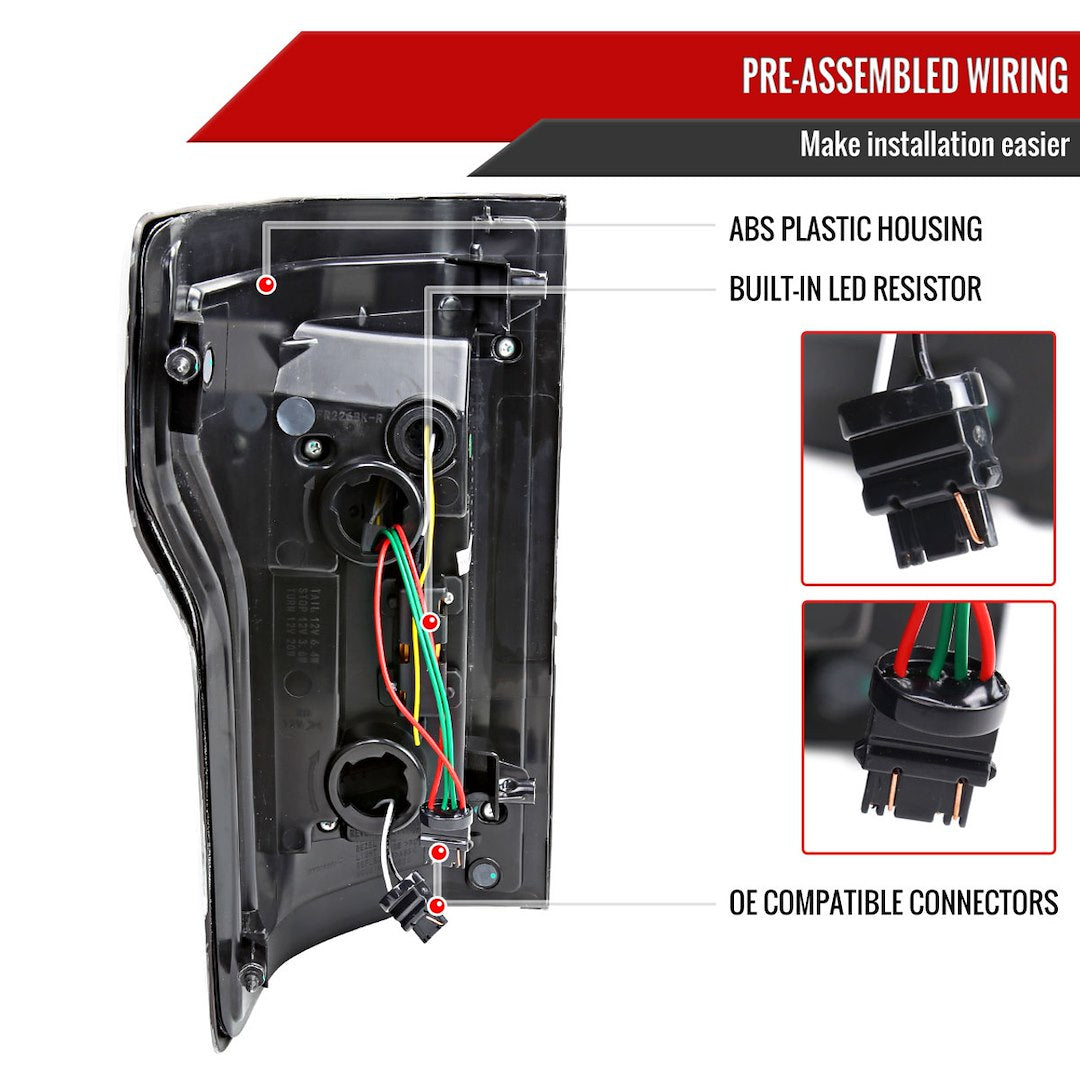 Spec-D Tuning Lt-F15015jrled-Sq-Rs Tail Light Assembly||||91||sdtltf15015jr||1918972