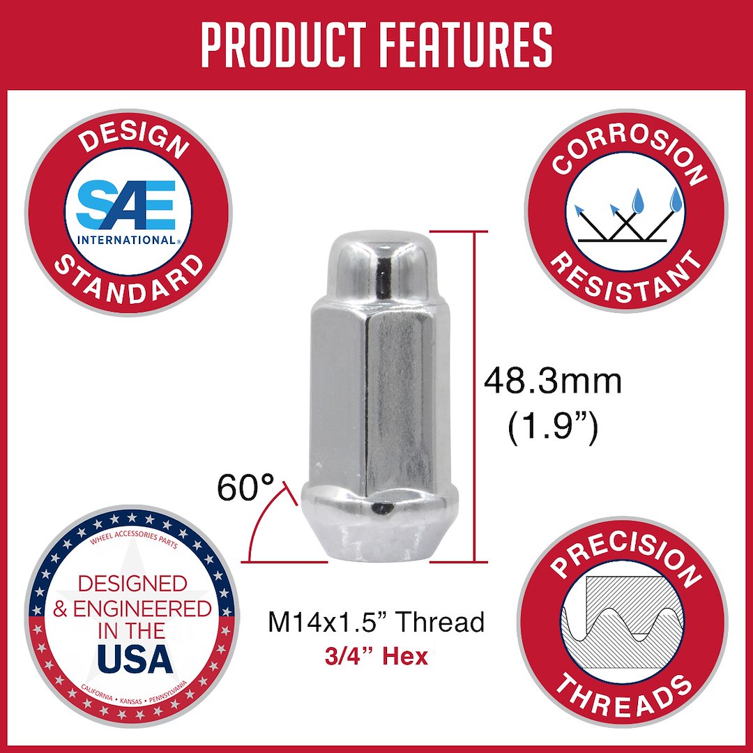 Coyote Wheel Accessories 70k648 Lug Nut||productfeatures-70xx48-Chrome1.Jpg||87||rev70k648||1080683