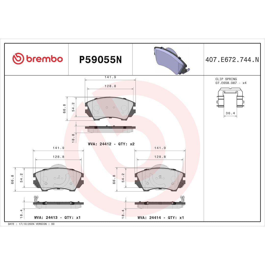 Brembo P59055n Brake Pad||p59055n_Drw.Jpg||89||brmp59055n||1753865