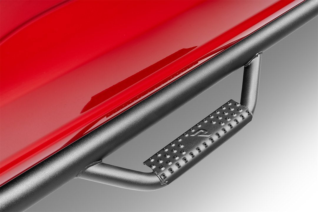 Product of N-Fab F17124CC-6-TX Black Matte Textured Powder Coated Round Nerf Bar - Truck Wheel To Wheel