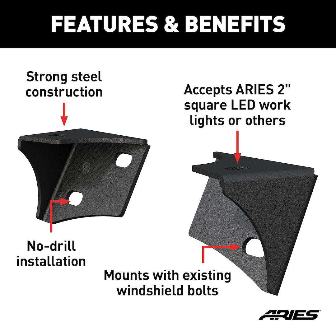 Aries Ar15800 Windshield Hinge Light Bracket||ar15800_3008x1990_Fa.Jpg||87||a1sar15800||1134747