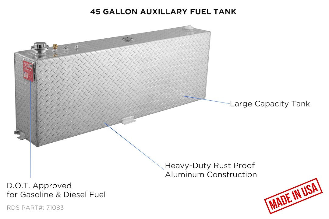 Product of RDS Tanks 71083 Diesel/ Gasoline Liquid Transfer Tank 45 Gallon Rectangular