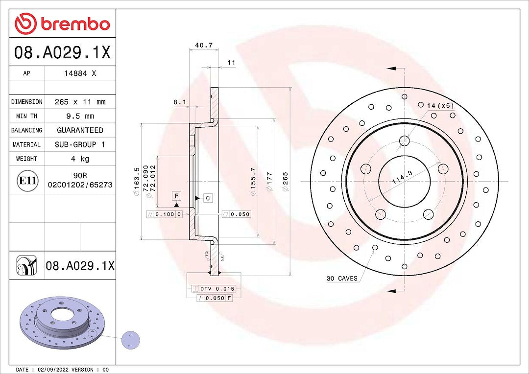 Brembo 08a0291xc02 Brake Rotor||08a0291xc02_3.Jpg||88||brm08a0291x||1684126