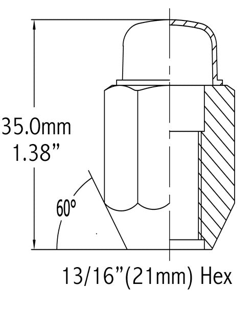 Product of Coyote Wheel Accessories 841145 60 Degree Conical 12x1.5 Lug Nut