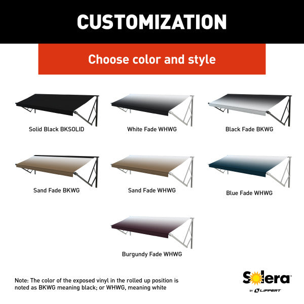 Product of Lippert Components V000211506 RV Patio Electric Awning , Black Solid