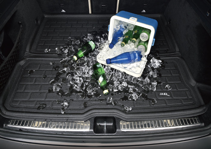 Product of 3D Mats M1TL0171309 Black Thermoplastic Rubber Of Carbon Fiber Texture Rear Top Cargo Area Cargo Area Liner