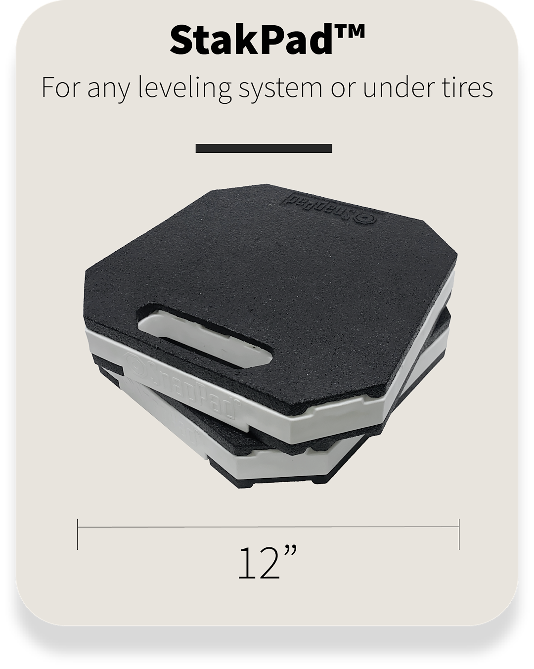 Snappad Stk2-White Trailer Stabilizer Jack Stand Pad||stakpadsizecard.Png||91||sntk2white||1745398
