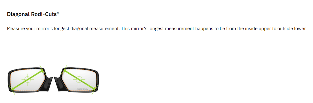 Burco Mirrors 6142h Exterior Mirror Glass||diagonal Redi-Cuts.Png||88||bur6142h||2240628