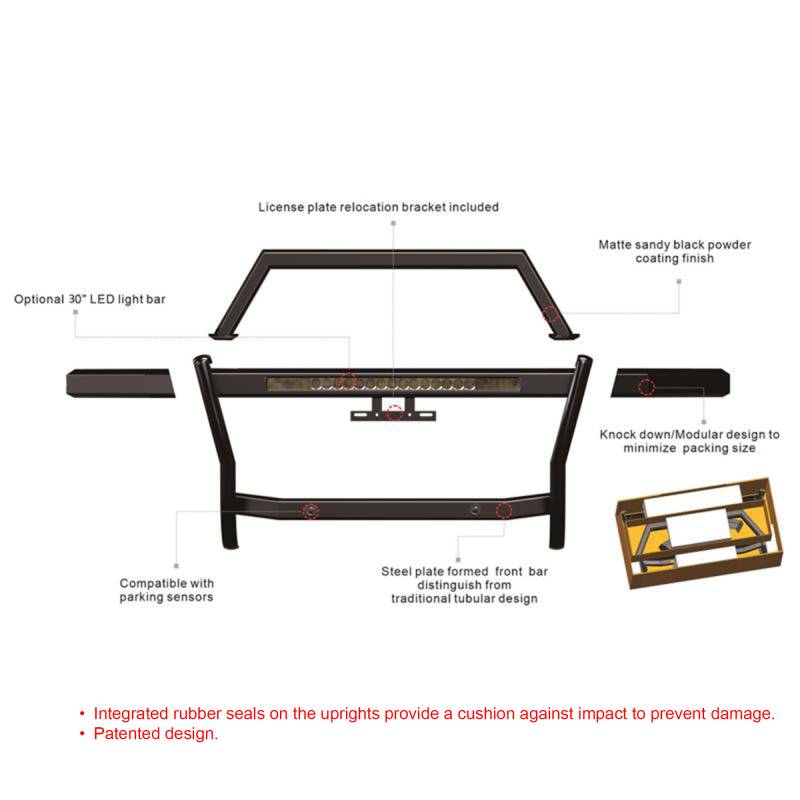 Black Horse Offroad Rag1r02-K1 Grille Guard||rag1r02-K1_18.Jpg||95||blkrag1r02k1||2239045