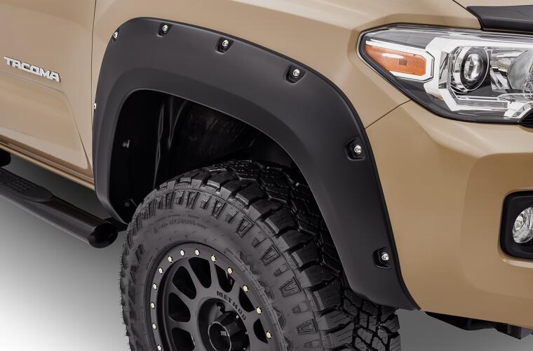 Product of Bushwacker 30922-02 Pocket Style/ Exposed Fasteners Black Fender Flare - Set Of 4