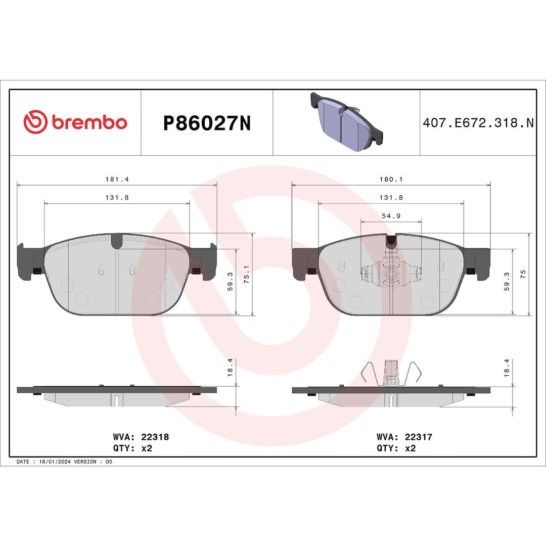 Brembo P86027n Brake Pad||p86027n_Drw.Jpg||91||brmp86027n||1754513