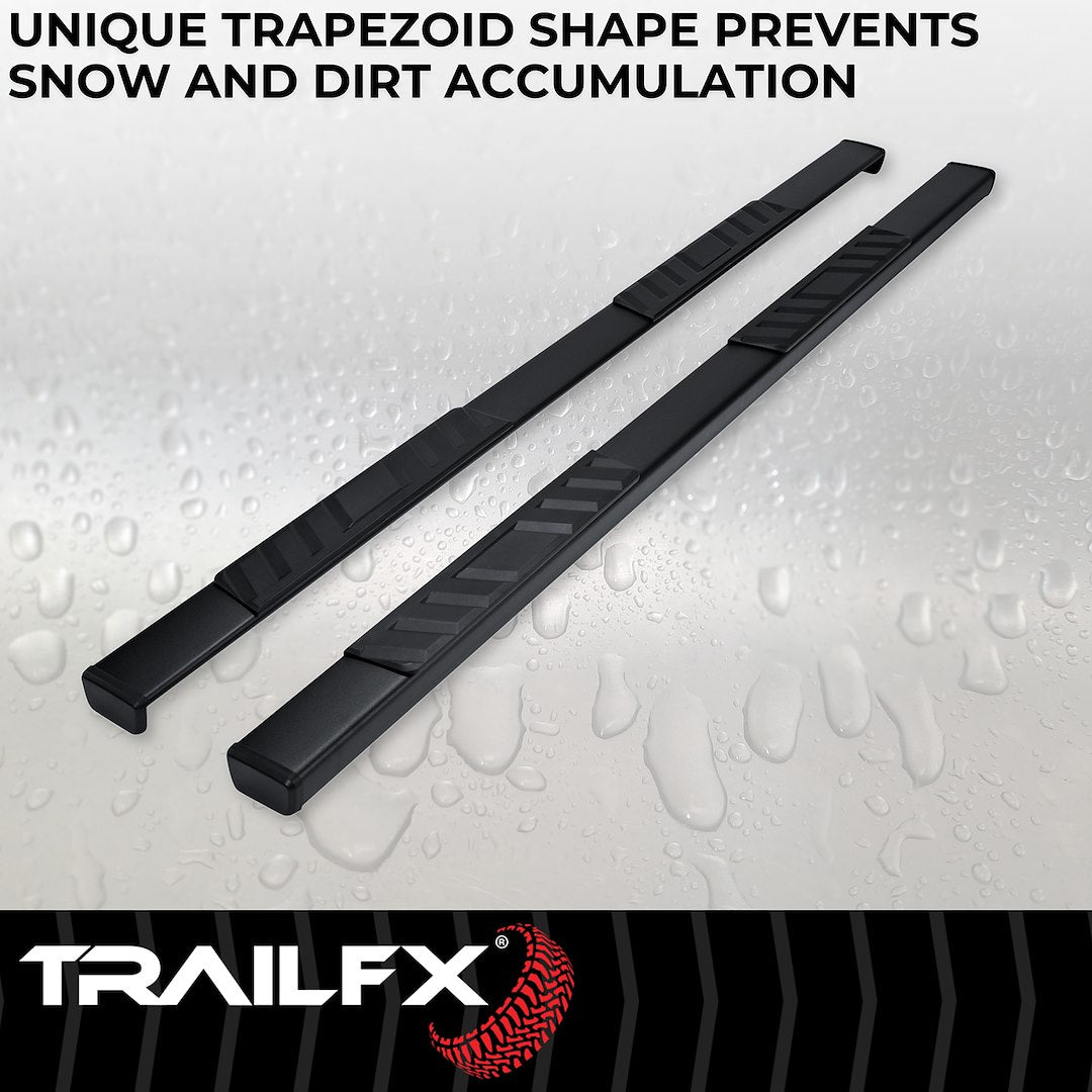 Product of TrailFX A4001B TFX 4" Trapezoid Side Steps Nerf Bar With Surface Steps