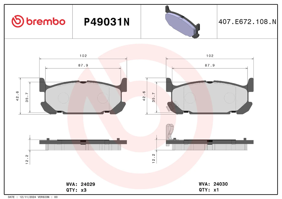 Brembo P49031n Brake Pad||p49031n_1.Png||86||brmp49031n||2104622