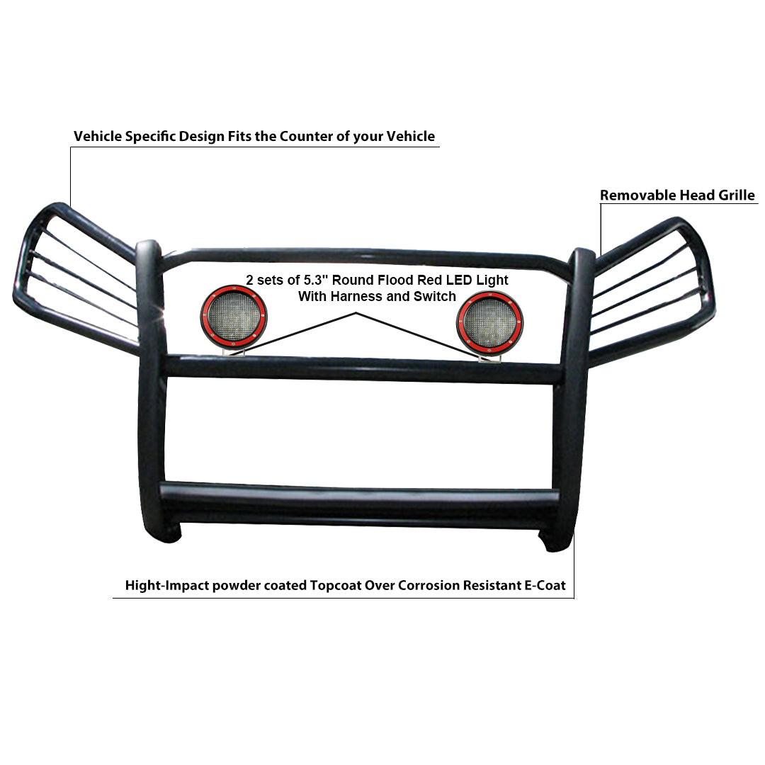 Product of Black Horse Offroad 17A093902MA-PLFR Grille Guard