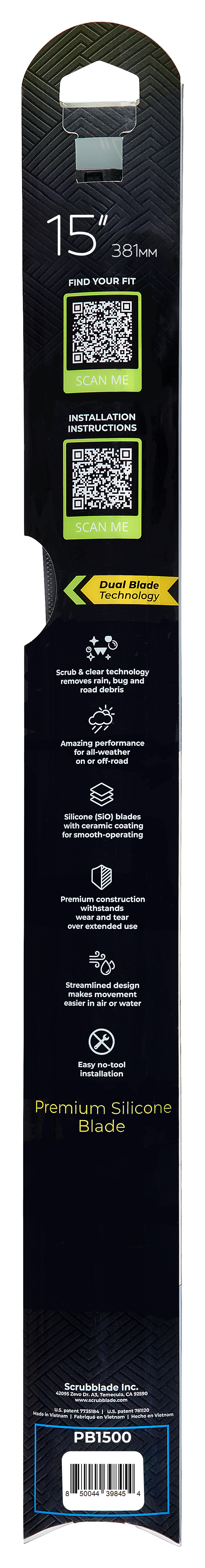 Scrubblade Be1500 Windshield Wiper Blade||||87||scrbe1500||1918703