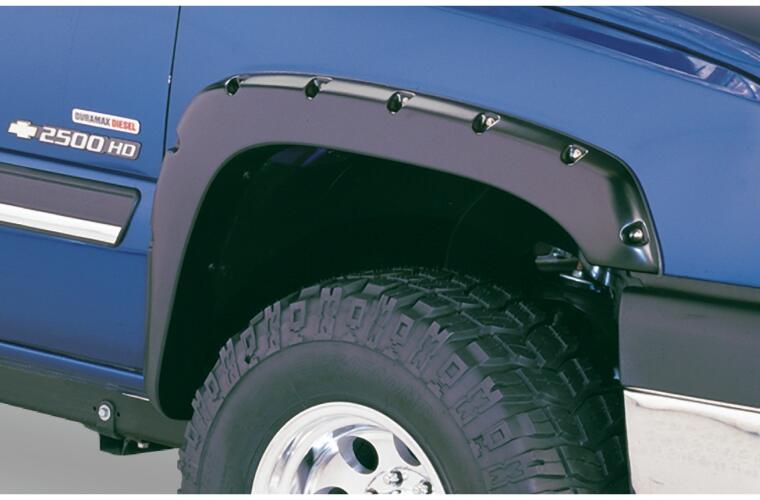Product of Bushwacker 40917-02 Pocket Style/ Exposed Fasteners Black Fender Flare - Set Of 4