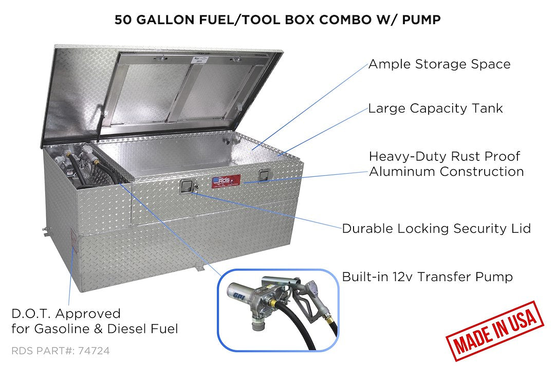 Product of RDS Tanks 74724 Rectangular 50 Gallon Auxiliary Fuel Tank