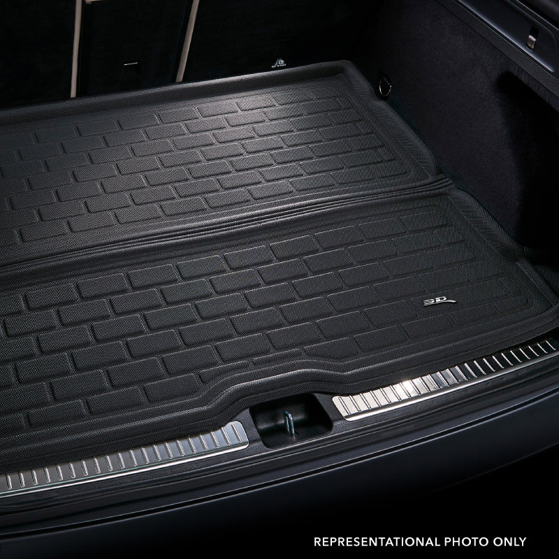 Product of 3D Mats M1TY2851309 Black Thermoplastic Rubber Of Carbon Fiber Texture To Back Of 2nd Seat Cargo Area Liner