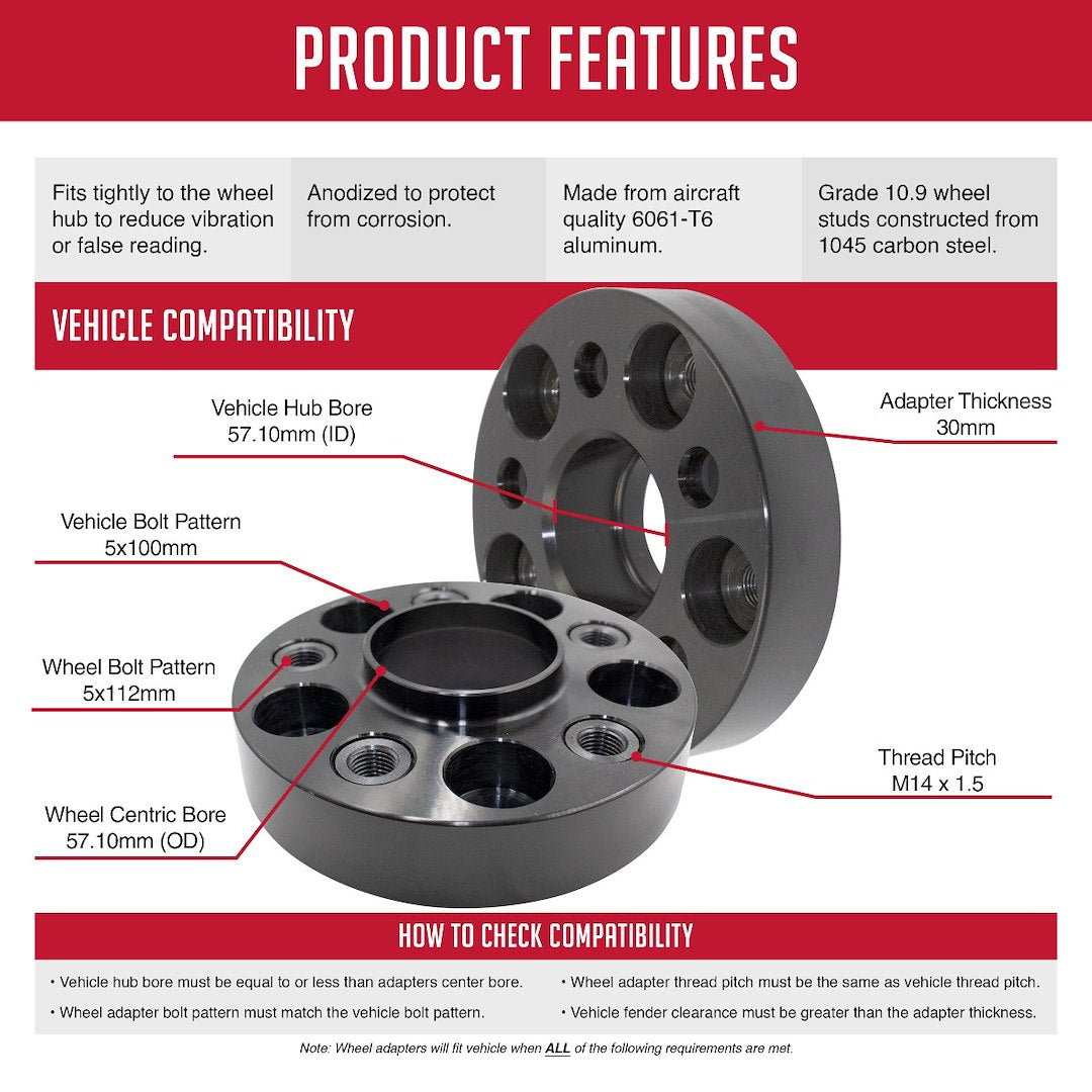 Coyote Wheel Accessories 5100-30-57-M1415 Wheel Adapter||5100-30-57-M1415blk_Product_Features.Jpg||89||rev03057m1415||998858