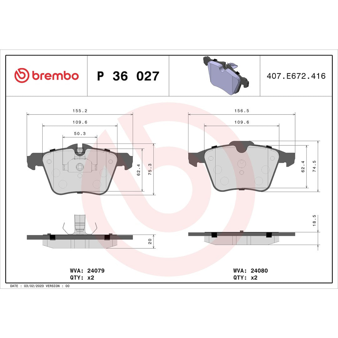 Brembo P36027 Brake Pad||p36027_Drw.Jpg||88||brmp36027||1753083