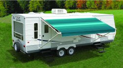 Product of Carefree RV EA188E00 RV Patio Electric/ Manual Awning , Ocean Blue Dune Stripes