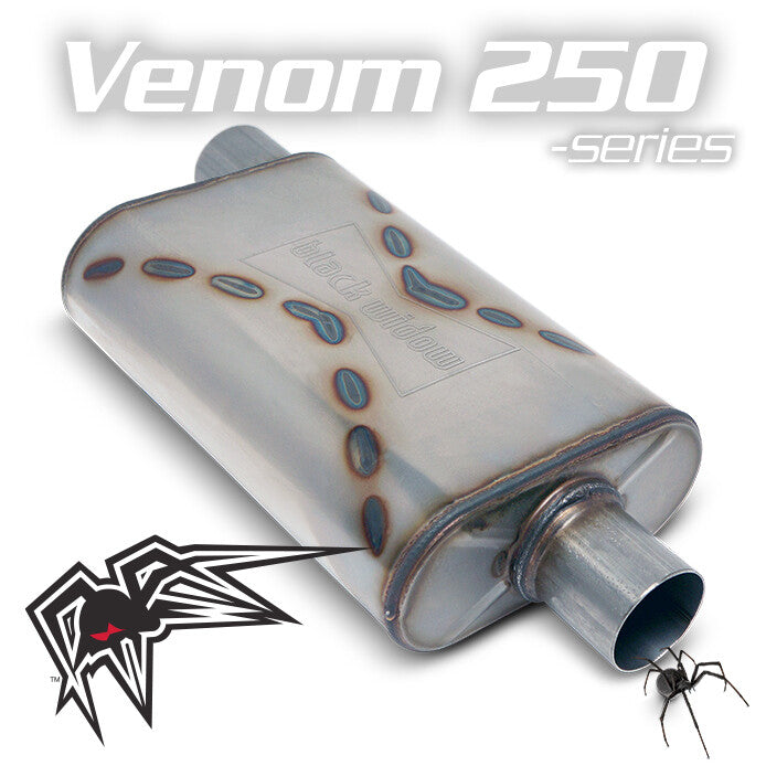Product of Black Widow Exhaust BW001-P Venom 250-Series Stainless Steel Exhaust Muffler