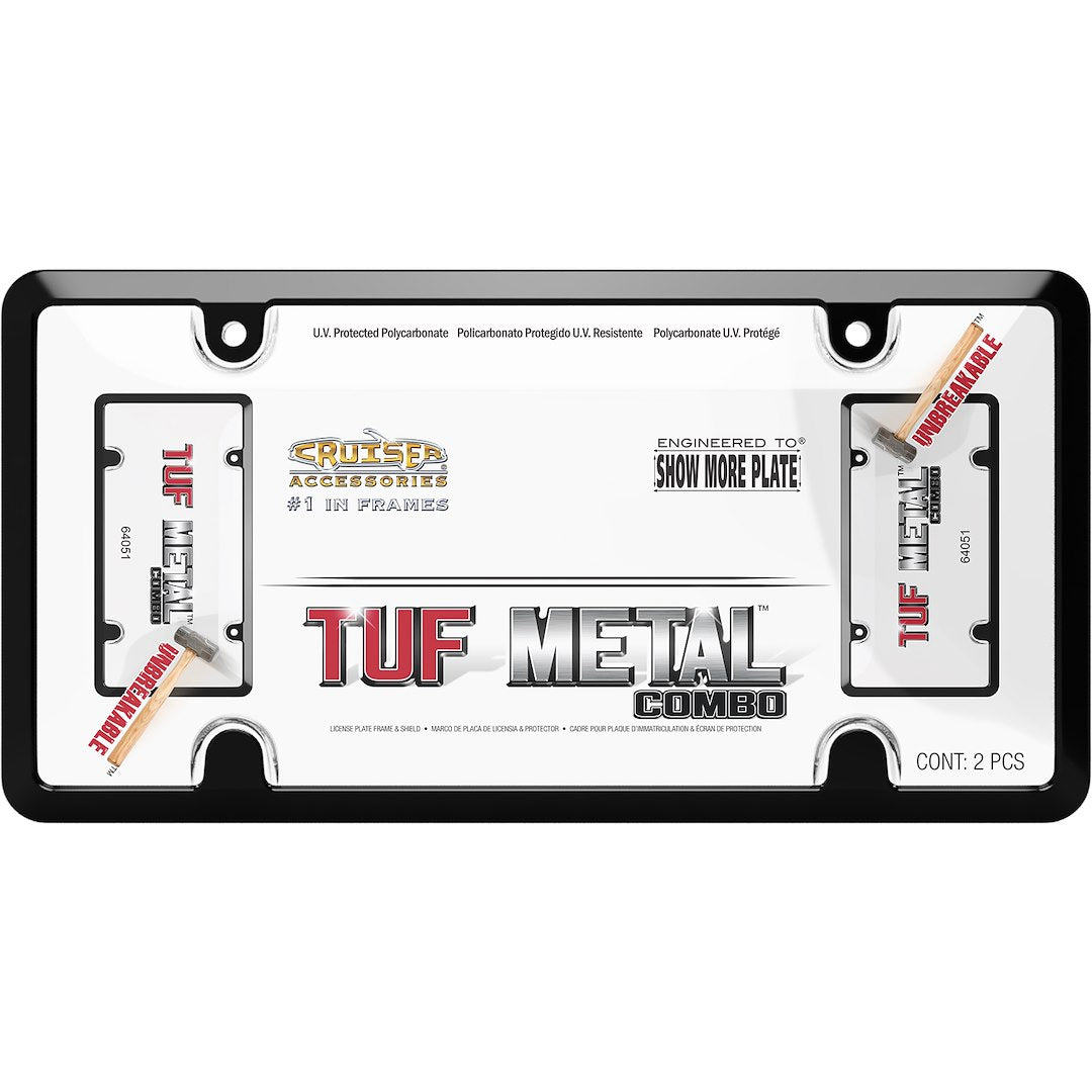 Cruiser 64051 License Plate Frame||64051_P01-Tuf-Metal-Combo_Black_Clear-Inpack.Jpg||86||c3464051||1050782
